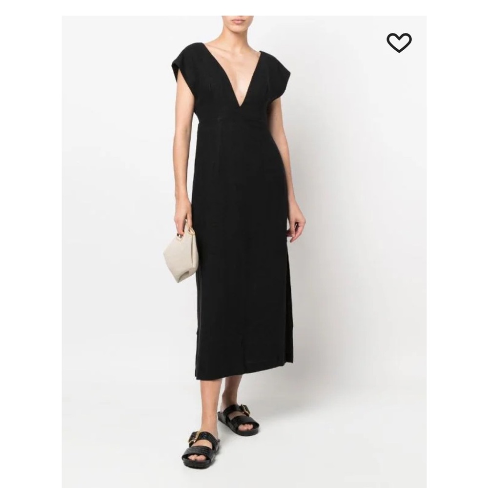 St. Agni Origami Dress black linen
